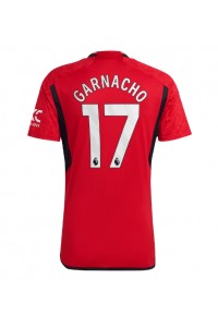 Manchester United Alejandro Garnacho #17 Jalkapallovaatteet Kotipaita 2023-24 Lyhythihainen